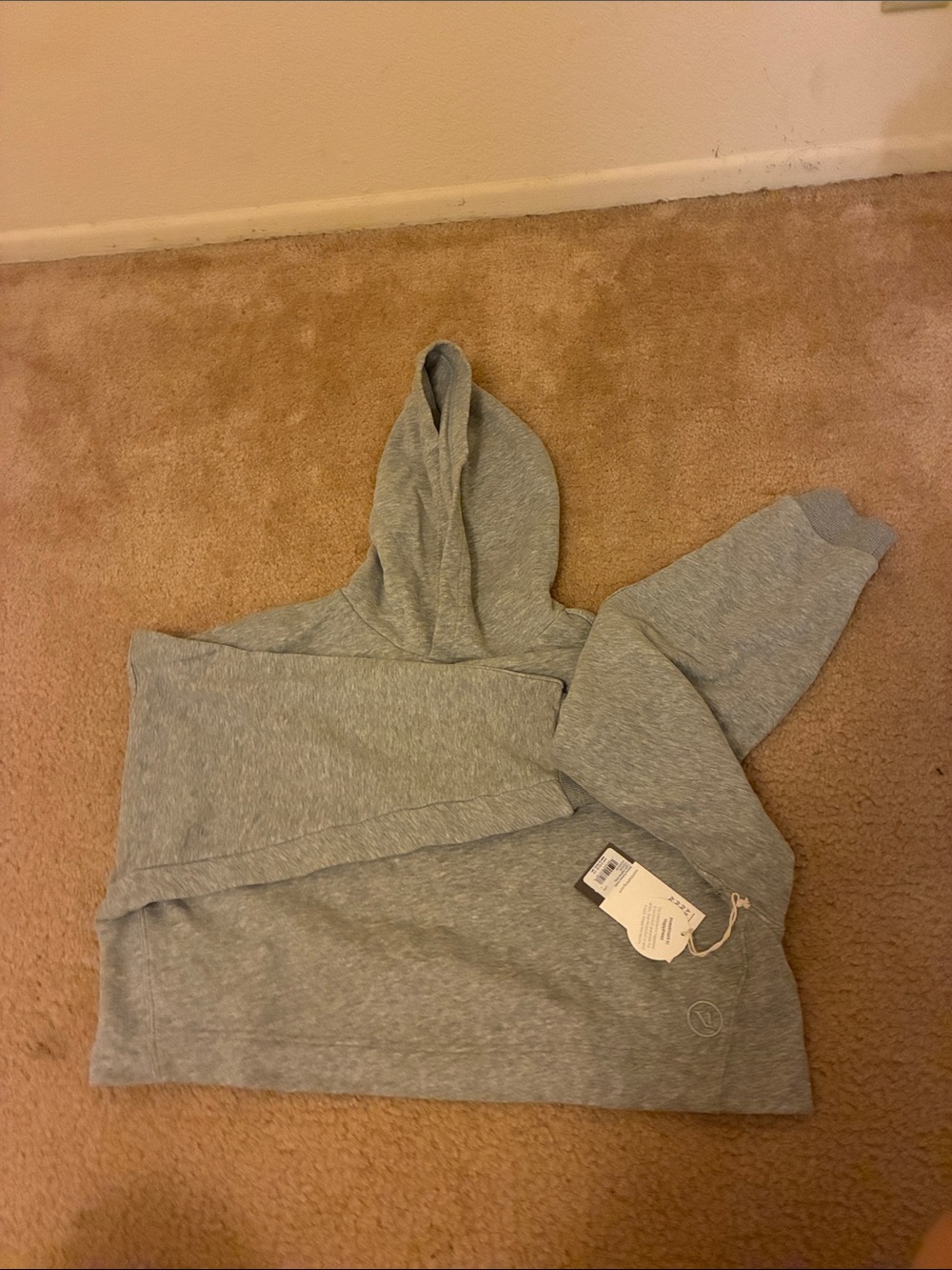 Vuori Heather Gray Cropped Hoodie